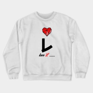 Initial love letter L for valentine Crewneck Sweatshirt